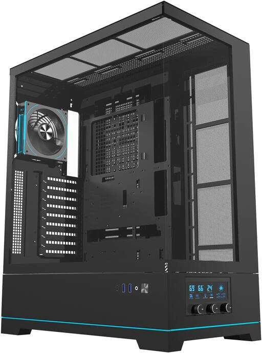 Darkflash DY451L PRO kompiuterio dėklas su ventiliatoriumi (juodas)