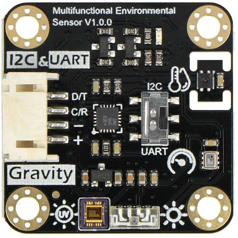 DFRobot SEN0501 aplinkos jutiklio plokštė su I2C ir UART jungtimis