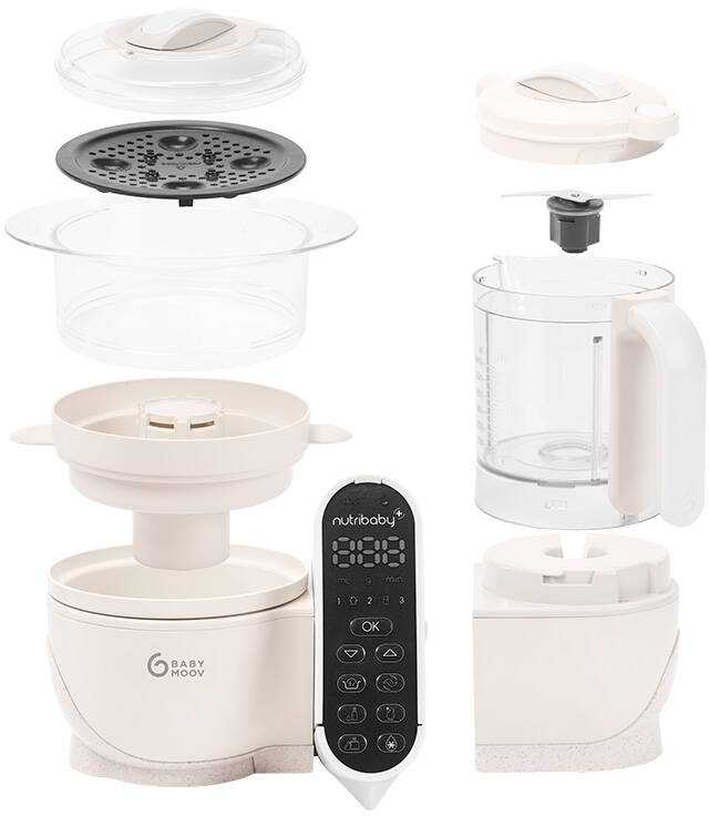 Daugiafunkcis virtuvės kombainas Babymoov Nutribaby(+) 6-in-1 (smėlio spalvos)