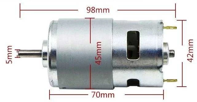 Oem DC 12V/24 šepečių variklis – 795 klasė – 5 mm ašis – 16000 aps./min – guolis – didelis sukimo momentas