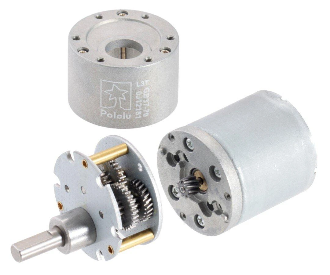 DC variklis 37Dx73L su 131:1 pavara 12V 76RPM + enkoderis CPR 64, Pololu 4756