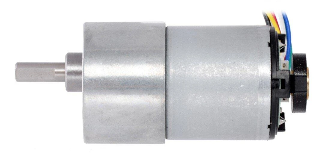 DC variklis 37Dx73L su 131:1 pavara 12V 76RPM + enkoderis CPR 64, Pololu 4756