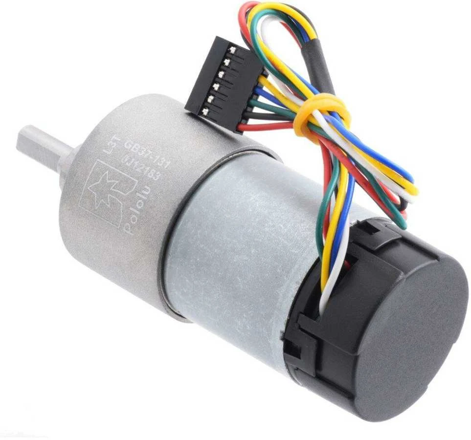 DC variklis 37Dx73L su 131:1 pavara 12V 76RPM + enkoderis CPR 64, Pololu 4756