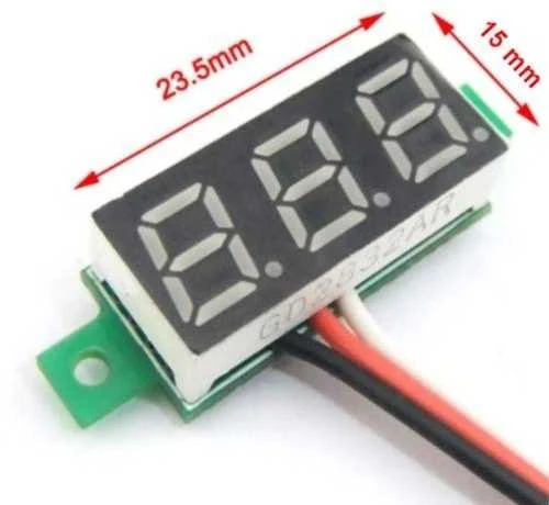 DC voltmetras 3-30V - 0.36' - žalias LED - be korpuso