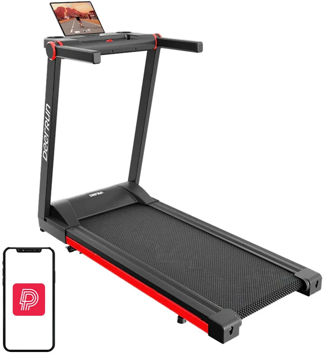DeerRun A1 Pro Foldable Electric Treadmill (Juodas and Raudona)