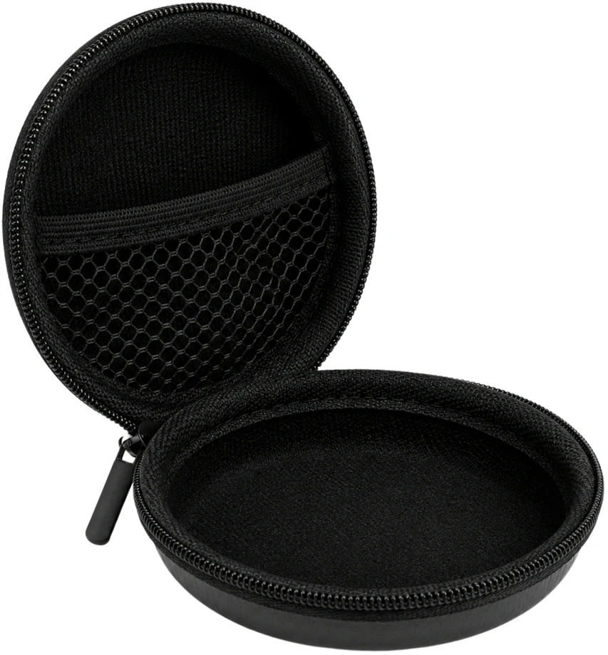 Dėklas Na Ausinės Pokroviec dėklas 80x80x35mm Juodas Carbon Pudełko Z Siatką