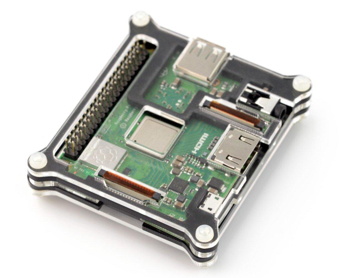 Oem Dėklas, skirtas Raspberry Pi 3 A+ juodas - 5 sluoksnių