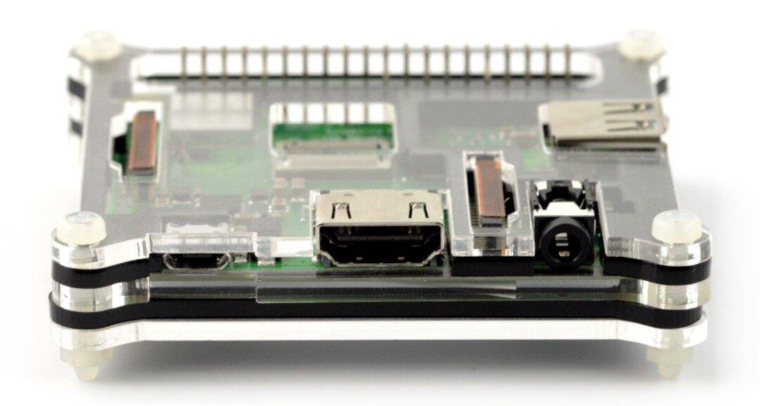 Oem Dėklas, skirtas Raspberry Pi 3 A+ juodas - 5 sluoksnių