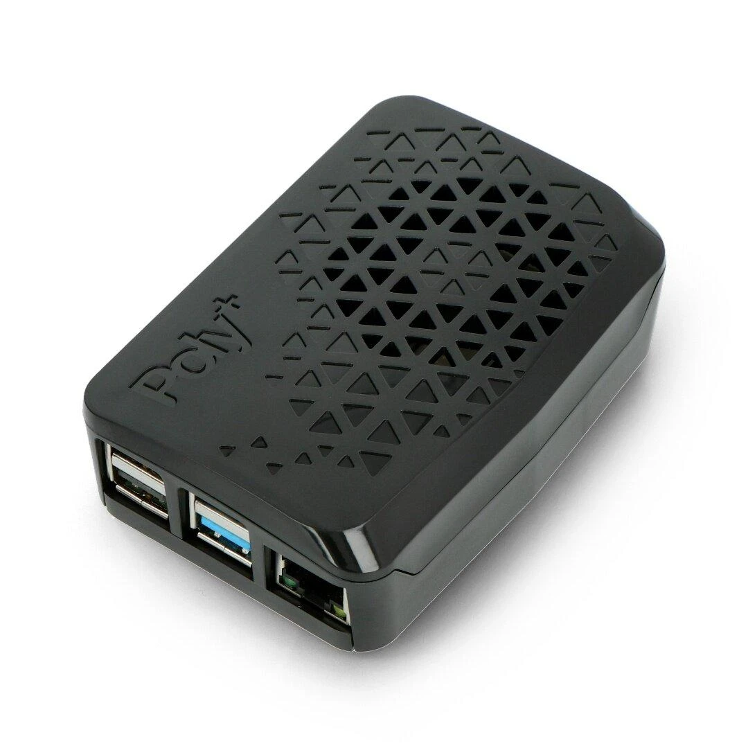 Argon Poly+ dėklas Raspberry Pi 4B priekinė jungčių pusė