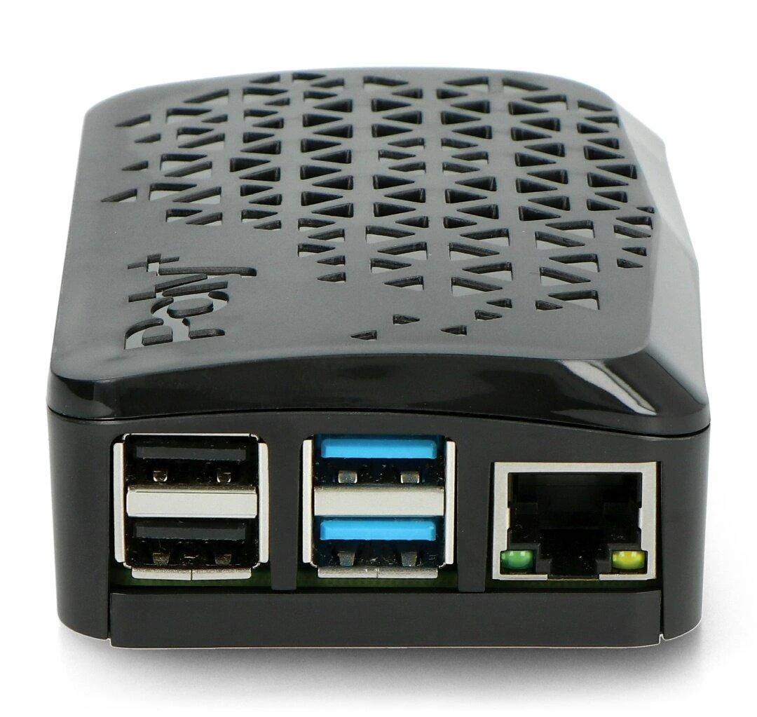 Dėklas skirtas Raspberry Pi 4B - Argon Poly + su mini ventiliatoriumi - juodas