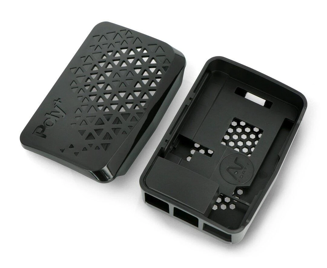 Dėklas skirtas Raspberry Pi 4B - Argon Poly + su mini ventiliatoriumi - juodas