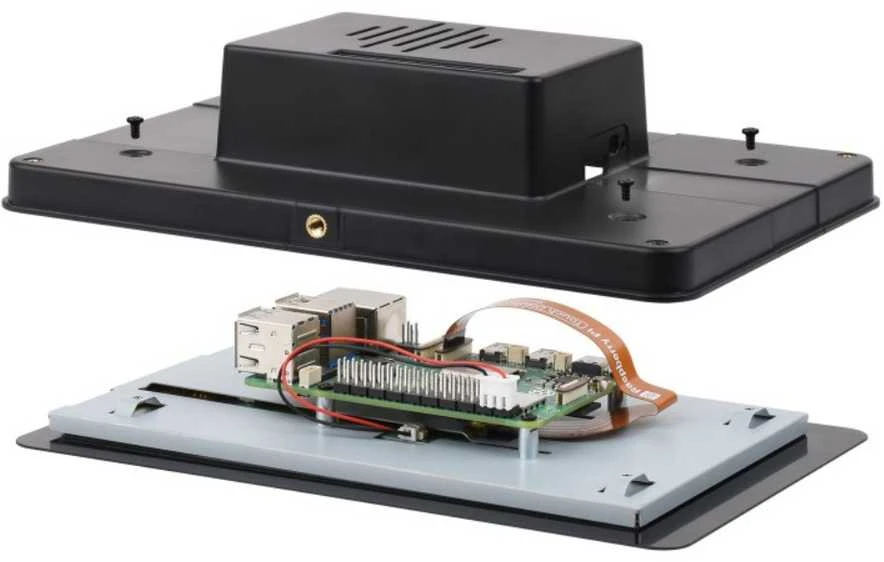 Waveshare 31510 dėklas su atidarytu Raspberry Pi 5