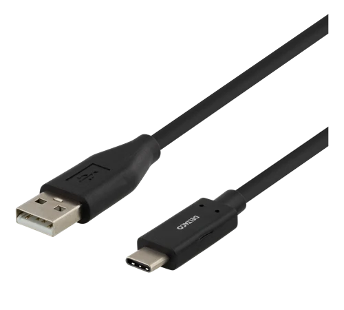Mob. telefono kabelis DELTACO USB 2.0 "C-A", 1.0m, juodas / USBC-1004