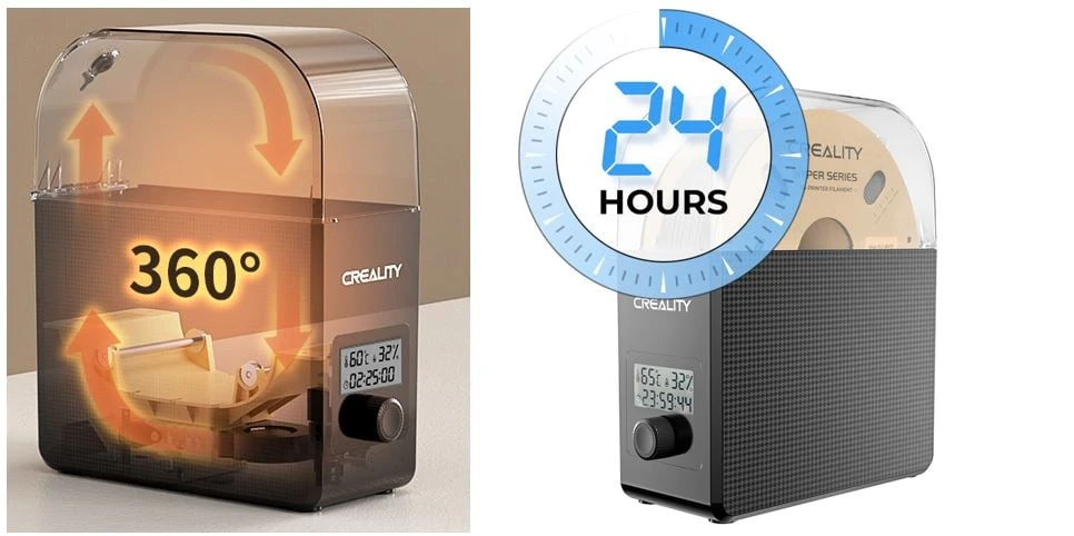 3D plastiko džiovintuvas 2.0 reguliuojama temperatūra 45℃-65℃ CREALITY aprašymas - Prekės nuotrauka