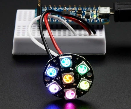 Adafruit NeoPixel Jewel RGB LED diodų žiedas WS2812 aprašymas - Prekės nuotrauka