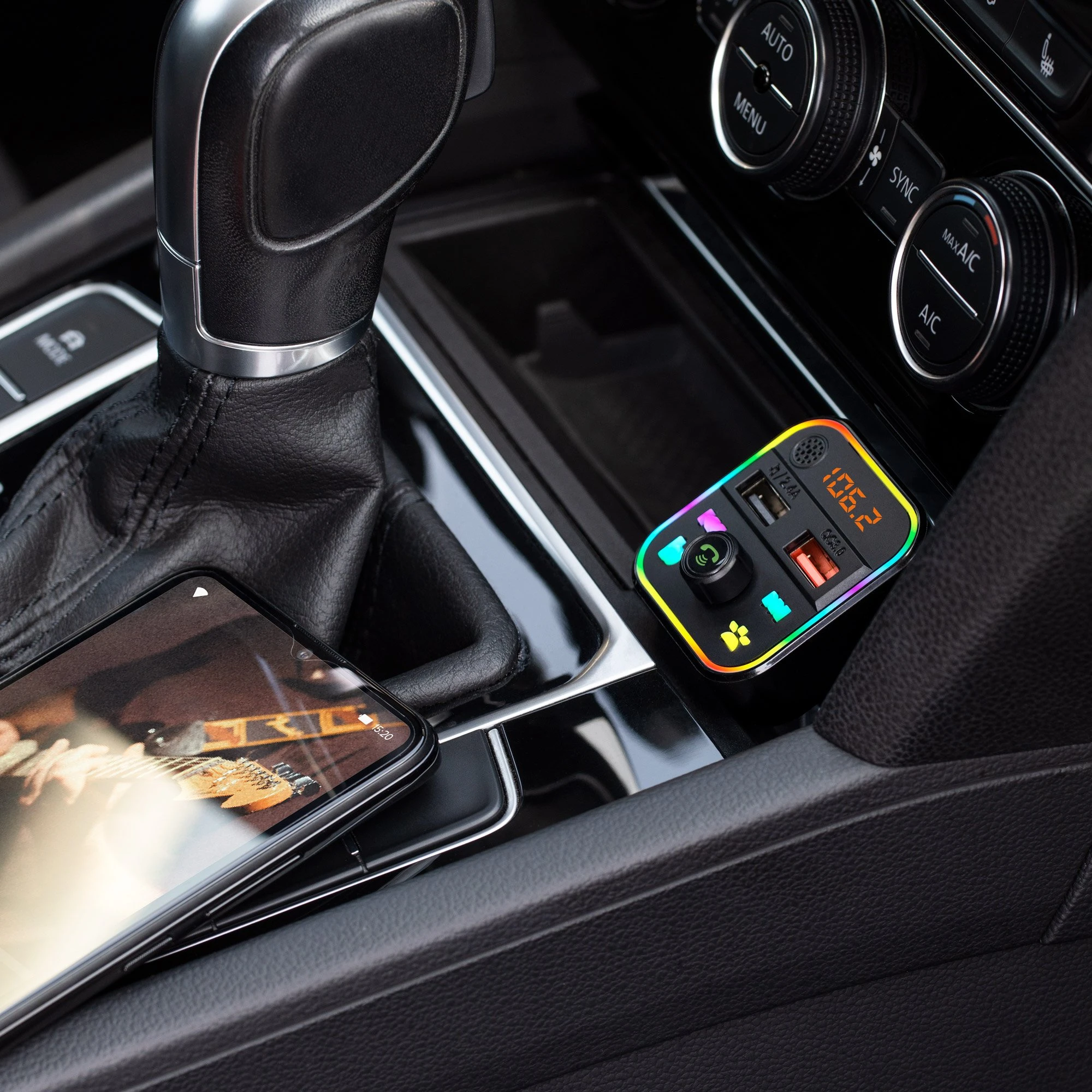 Peiying Automobilinis FM siųstuvas su Bluetooth funkcija aprašymas - Prekės nuotrauka