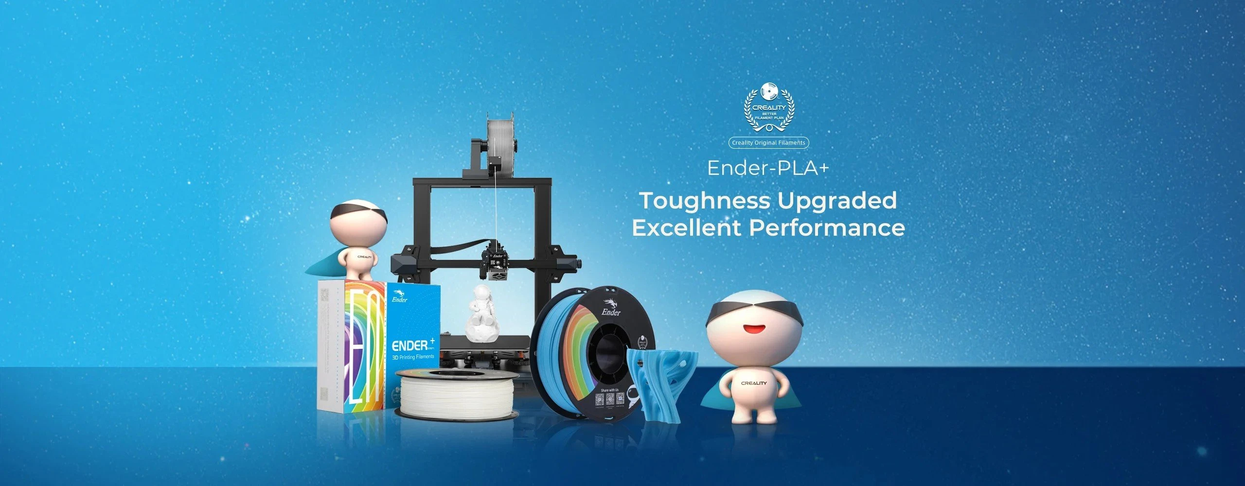 Creality Ender - PLA+ - 1.75mm - 1kg - Juodas aprašymas - Prekės nuotrauka