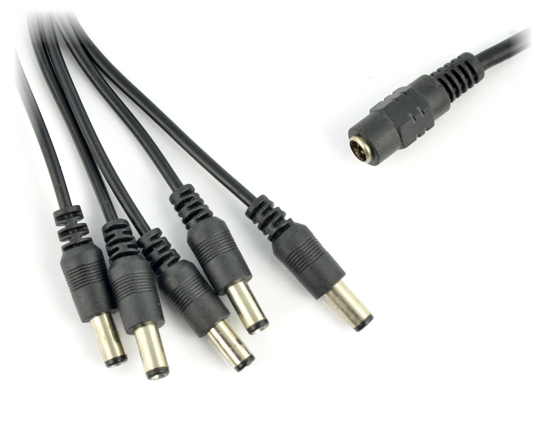 Oem DC skirstytuvas 5.5x2.1mm - 5 kištukai aprašymas - Prekės nuotrauka