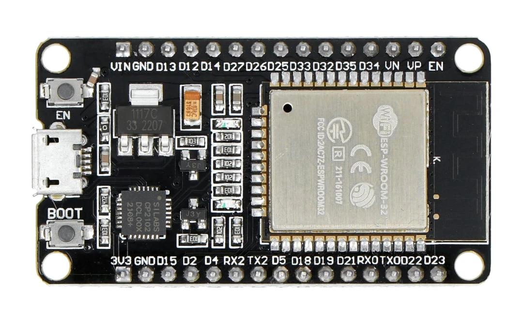 Oem ESP32 WiFi + BT 4.2 - platforma su moduliu ESP-WROOM-32 suderinama su ESP32-DevKit aprašymas - Prekės nuotrauka
