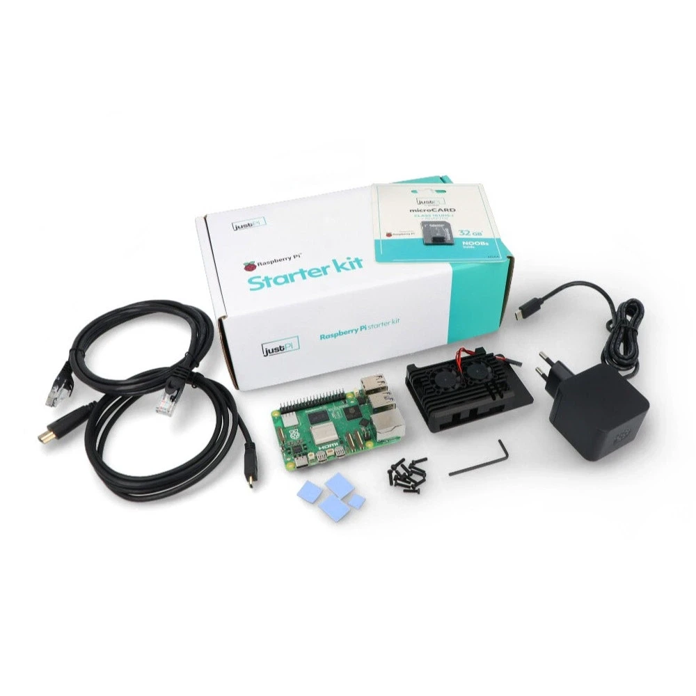 justPi Pro rinkinys – Raspberry Pi 5 WiFi 8 GB RAM + 32 GB Micro SD + oficialūs priedai aprašymas - Prekės nuotrauka
