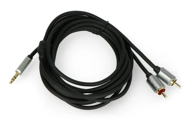 Kruger & Matz AUX 3.5mm - 2x RCA 3m Juodas aprašymas - Prekės nuotrauka