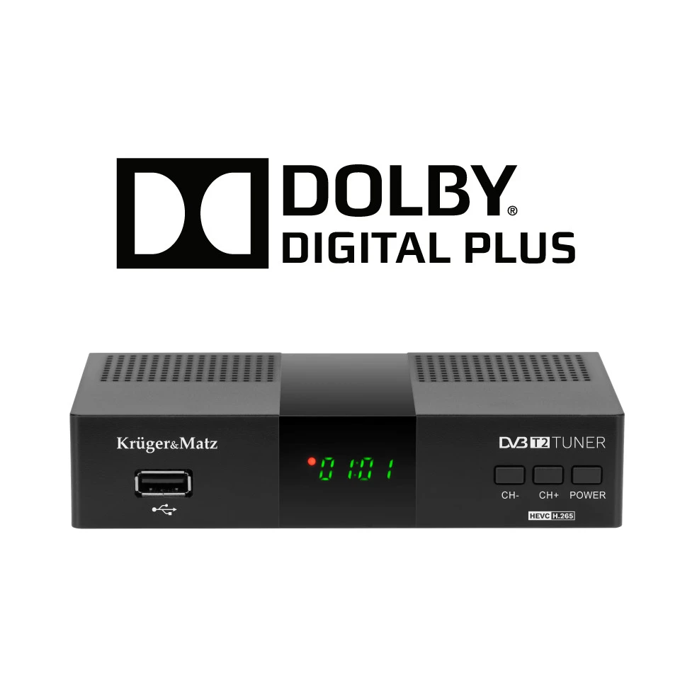 Kruger & Matz DVB-T2 H.265 HEVC imtuvas aprašymas - Prekės nuotrauka