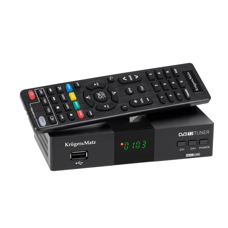 Kruger & Matz DVB-T2 H.265 HEVC imtuvas aprašymas - Prekės nuotrauka
