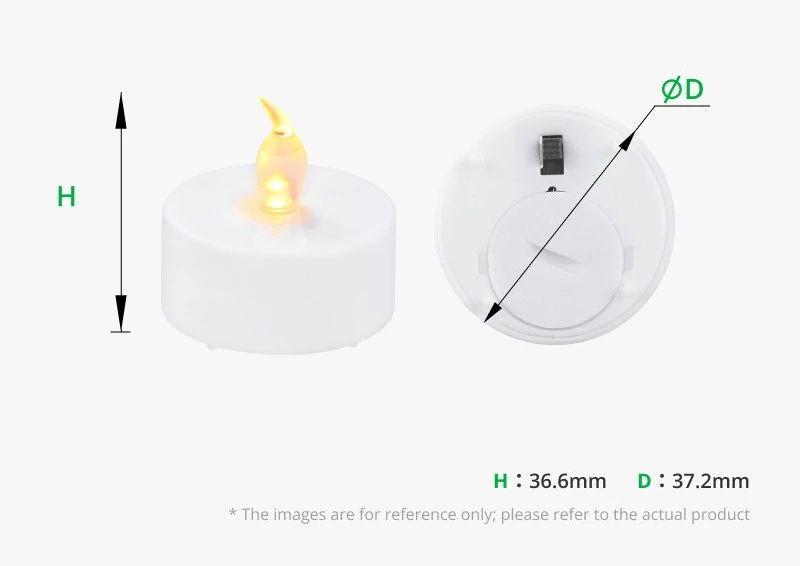 BambuLab LED arbatinių žvakelių rinkinys - KC008 - 37.2x36.6mm - šiltai geltona - 12vnt - Bambu Lab aprašymas - Prekės nuotrauka