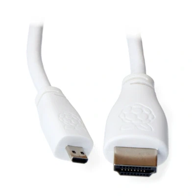 Raspberry MicroHDMI - HDMI kabelis 2m Baltas aprašymas - Prekės nuotrauka