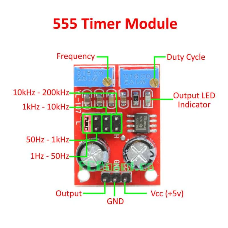 Oem NE555 generatoriaus modulis 1Hz - 200kHz 5–15V aprašymas - Prekės nuotrauka