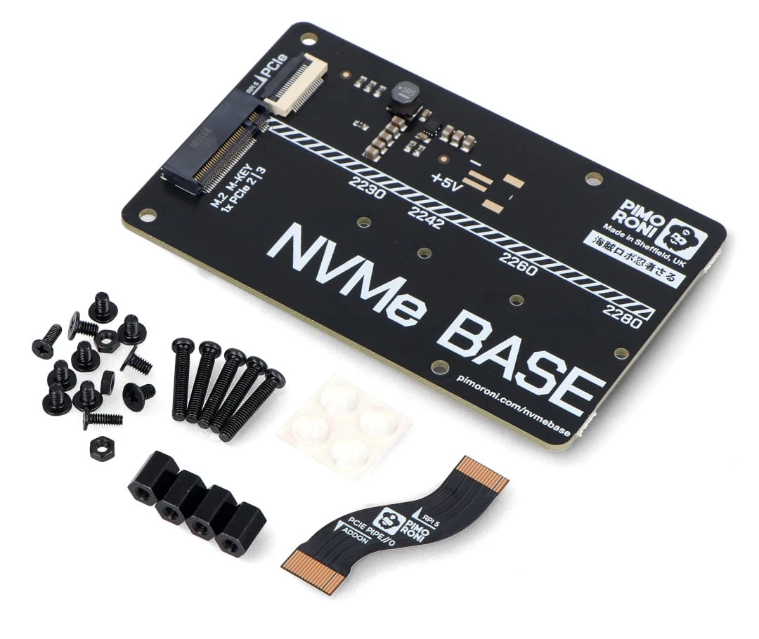 NVMe Base išplėtimo plokštė – skirta Raspberry Pi 5 – Pimoroni PIM699 aprašymas - Prekės nuotrauka