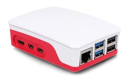 Oficialus Raspberry Pi 5 dėklas - raudona - balta aprašymas - Prekės nuotrauka