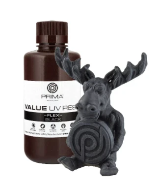 PrimaCreator Value Flex UV 3D spausdintuvo derva 500 ml - juoda aprašymas - Prekės nuotrauka
