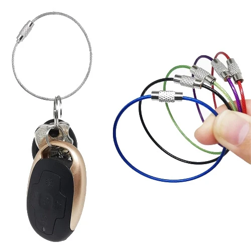 Oem Raktų pakabukas – geltonas – Pakabukas – Prisukamas plieno raktų pakabukas – 15cm – geltonas aprašymas - Prekės nuotrauka