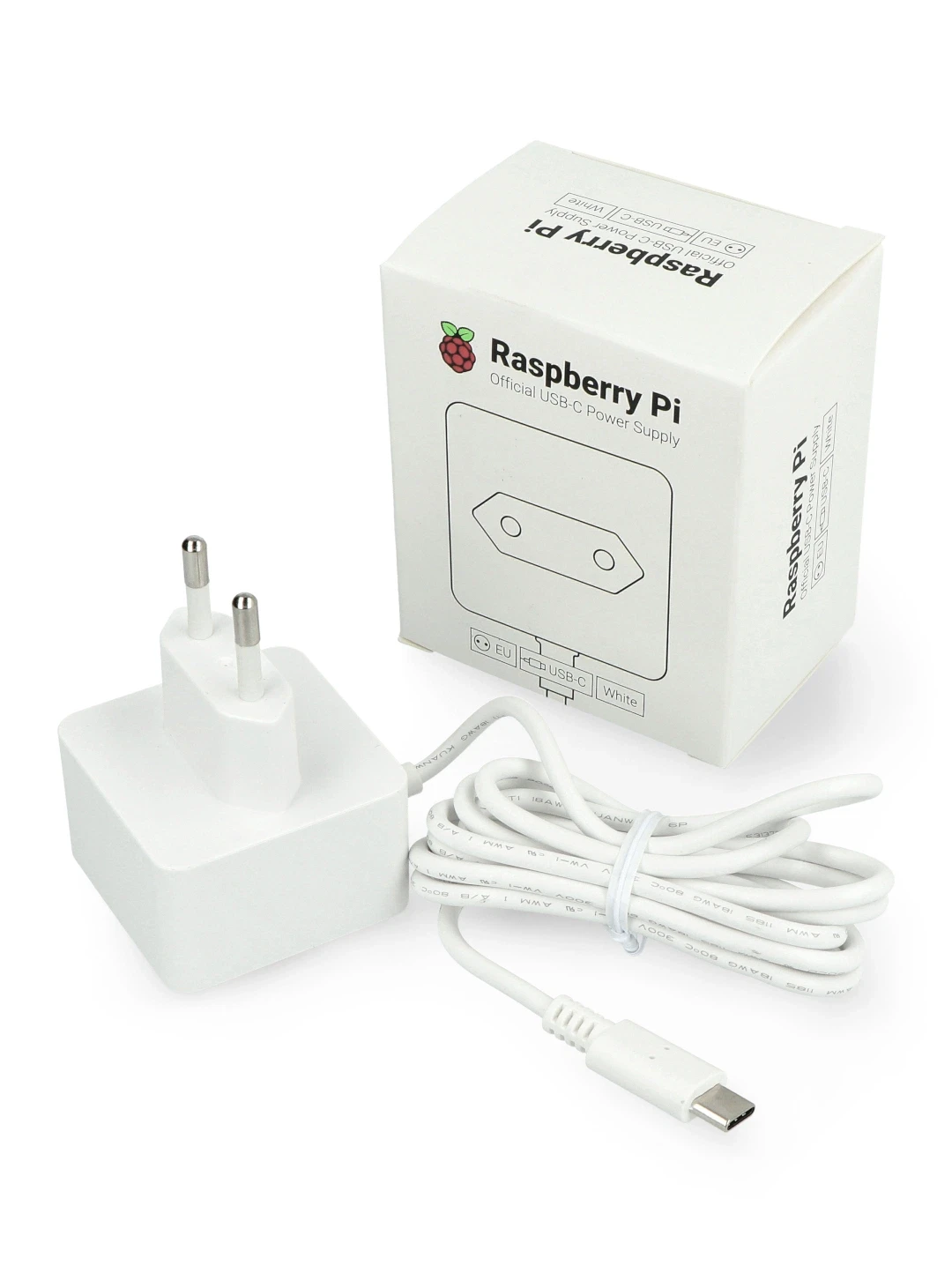 Raspberry Pi 4 oficialus maitinimo šaltinis USB-C 5.1V 3A - baltas aprašymas - Prekės nuotrauka