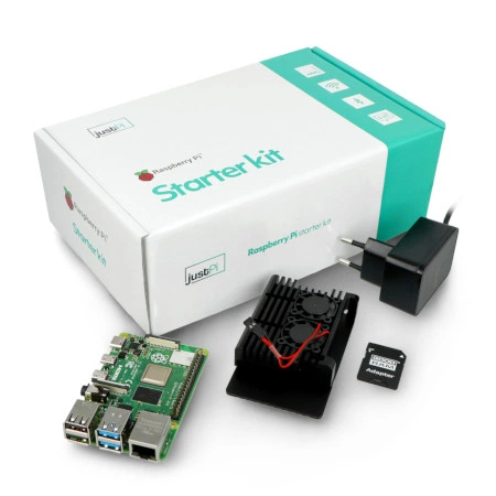 Raspberry Pi 4B WiFi 2GB RAM rinkinys su priedais - korpusas su dviem ventiliatoriais aprašymas - Prekės nuotrauka