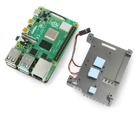 Raspberry Pi 4B WiFi 4GB RAM rinkinys su priedais - korpusas su dviem ventiliatoriais aprašymas - Prekės nuotrauka
