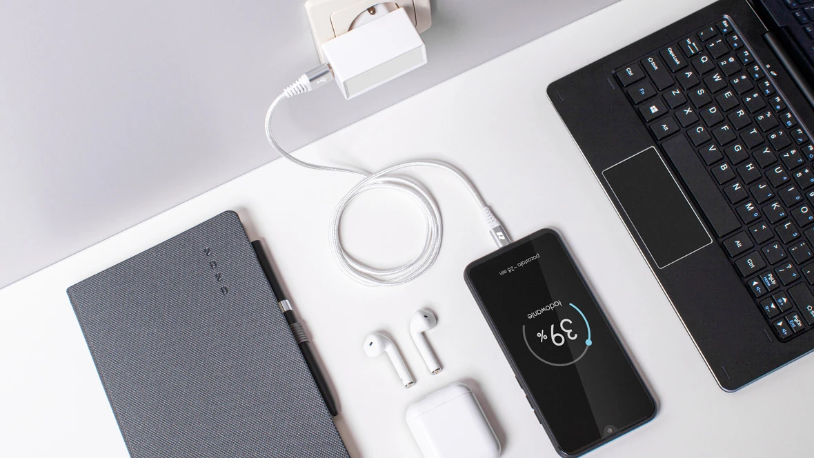 REBEL USB - USB C kabelis 1m Baltas aprašymas - Prekės nuotrauka