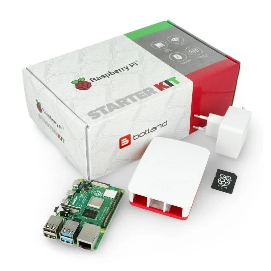 Rinkinys su Raspberry Pi 4B WiFi 8GB RAM + 32GB Micro SD + priedai aprašymas - Prekės nuotrauka