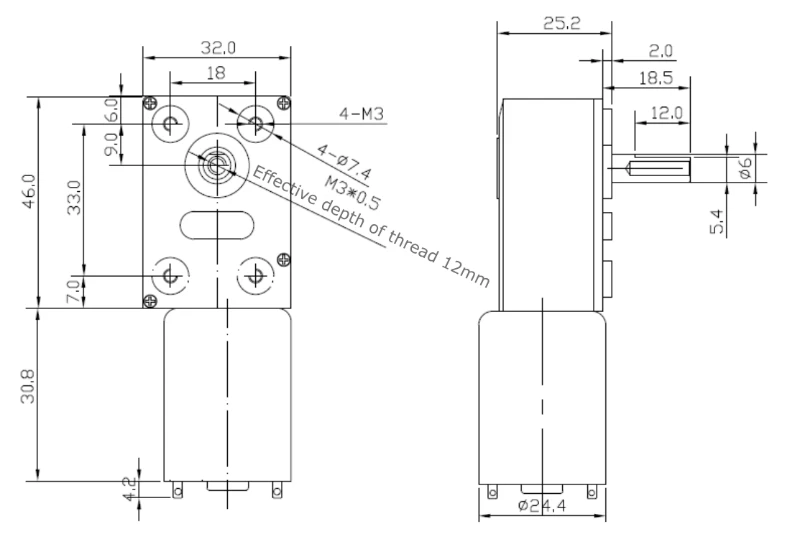 Variklis DFRobot DC 12V 160RPM su Sraigtine Pavara aprašymas - Prekės nuotrauka