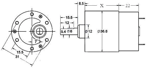 Oem Variklis su pavara - GB-37 MT90 - DC 12V 12 aps./min. aprašymas - Prekės nuotrauka