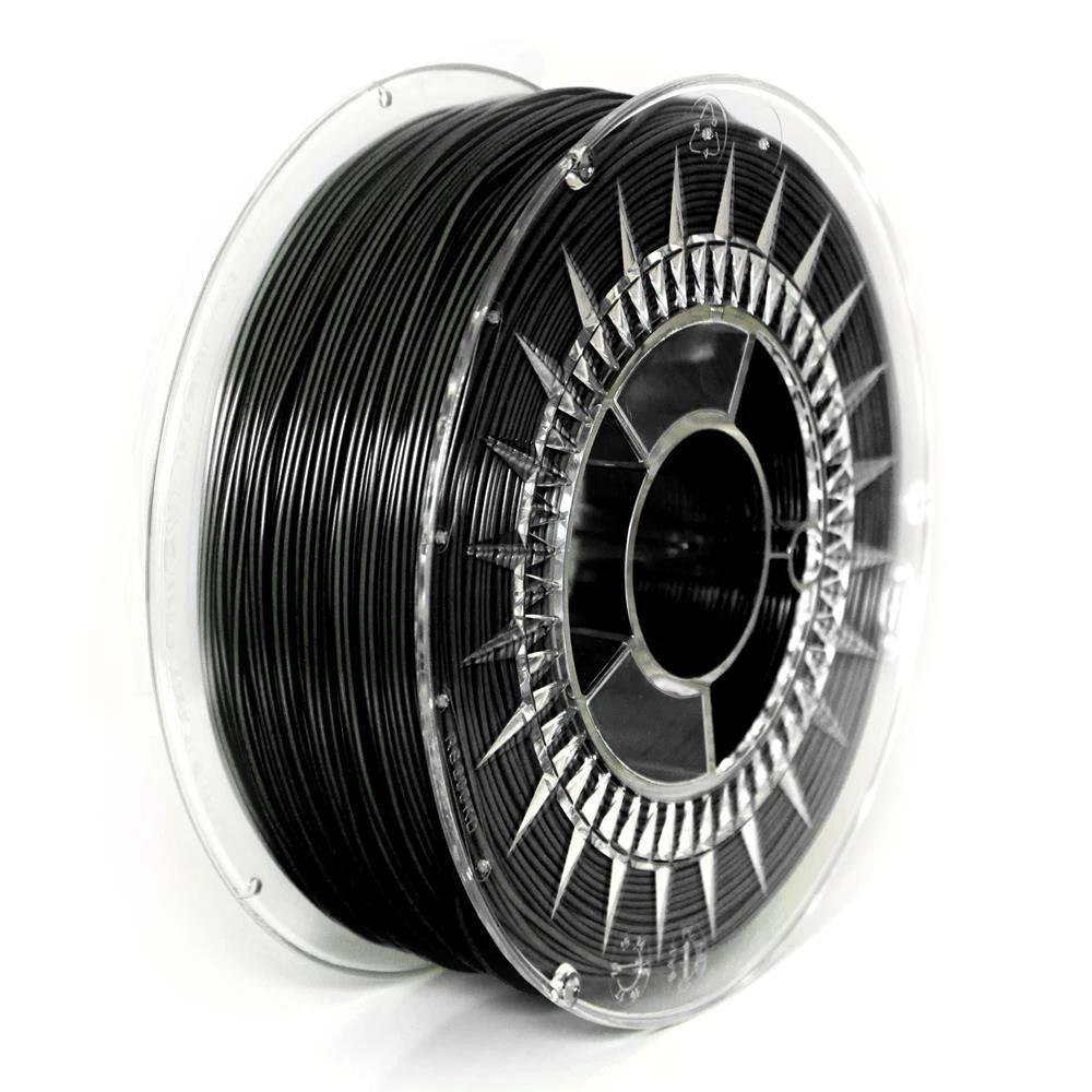 Juodas PET-G 1.75mm siūlas skaidrioje ritėje