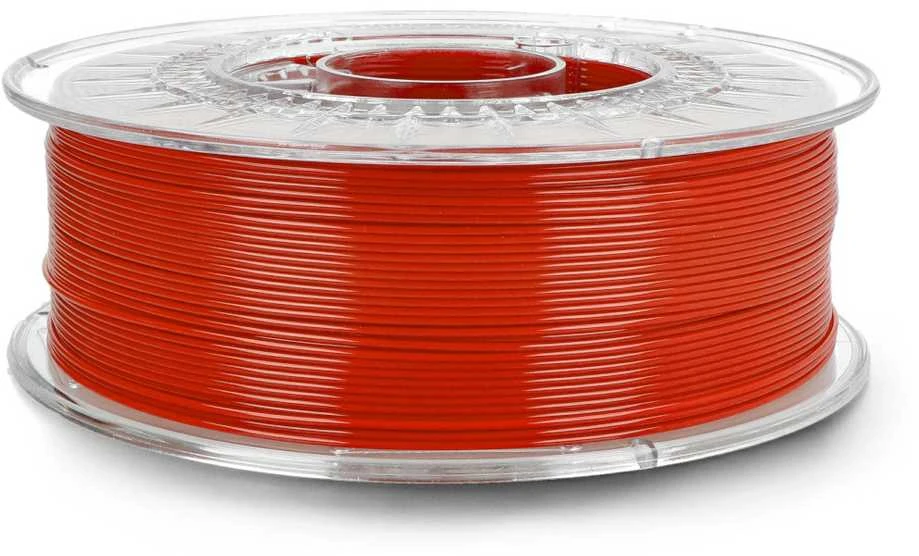 PETG 1.75 mm raudonas siūlas ant skaidrios ritės