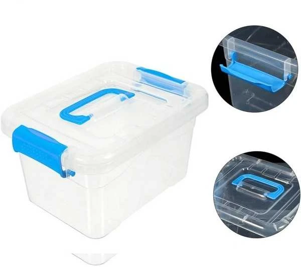 Oem Dėžutė su rankena 18.5x13x9.7 cm - permatoma - plastikinė - organizatorius