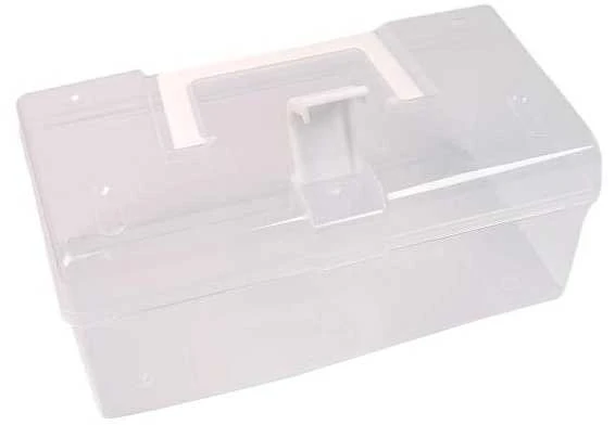 Oem Dėžutė su rankena 20x15x10.5cm - skaidri - plastikinė - organizatorius