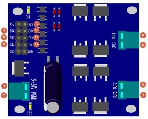 DFRobot 2 x 7 A DC variklio valdiklis