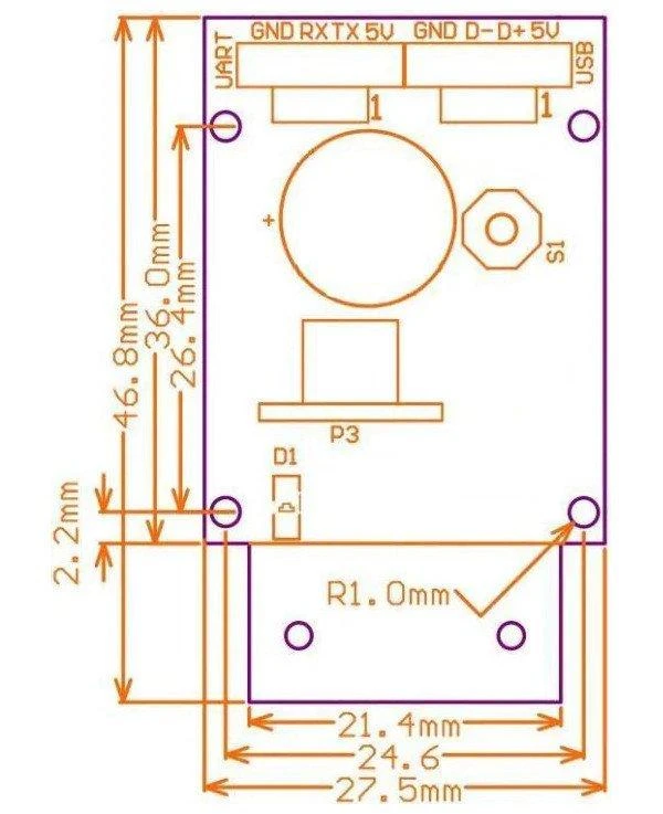 DFRobot brūkšninių kodų ir QR skaitytuvas GM65, DFR0660