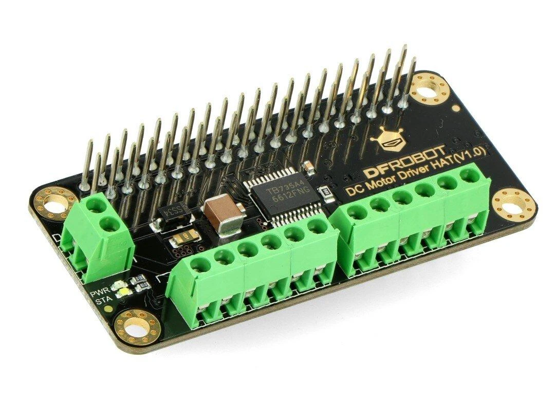 DFRobot DFR0592, DC variklio valdiklis HAT V1.0, 2 kanalų, 12 V / 1.2 A, skirtas Raspberry Pi