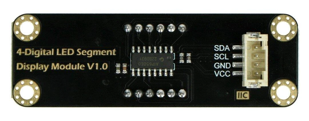 DFRobot DFR0645-G Gravity 8 segmentų, 4 skaitmenų LED ekranas, I2C, žalias