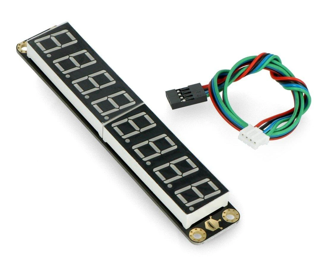 DFRobot DFR0645-G Gravity 8 segmentų, 8 skaitmenų LED ekranas, I2C, žalias